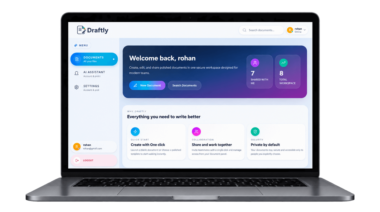 Draftly - Collaborative Online Document Creation Platform